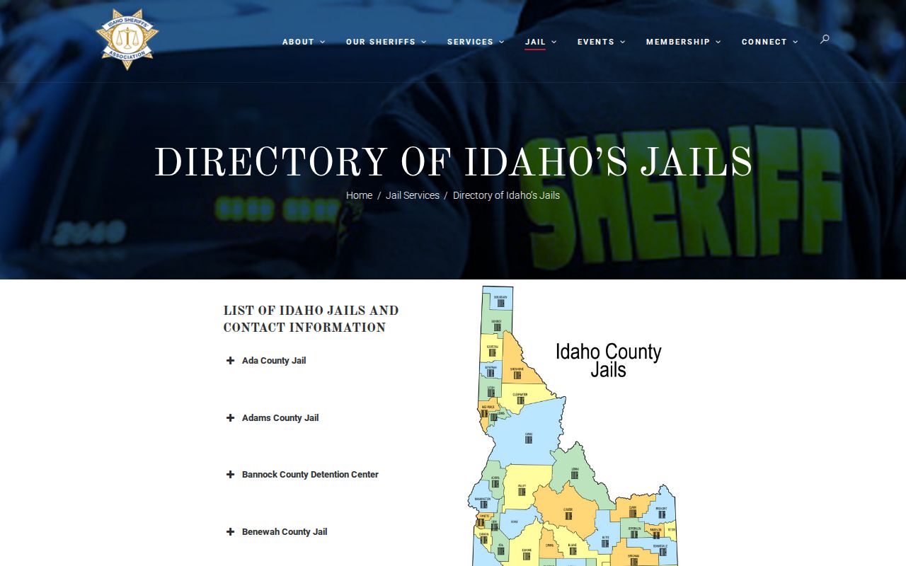 Idaho sheriffs jail directory entry for Clark County Jail