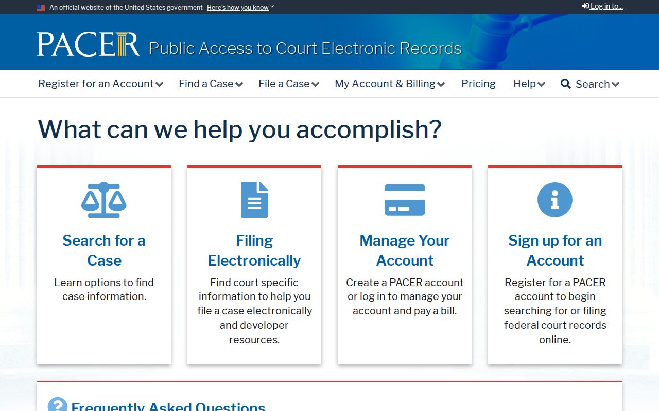 Clark County criminal history federal PACER case access